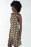 Vestido Dwz Curto Estampado Barra Plissada