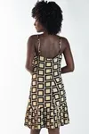 Vestido Dwz Curto Estampado Barra Plissada
