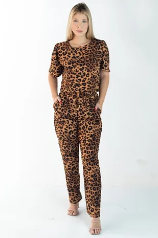 Conjunto Dwz Blusa e Calca Animal Print