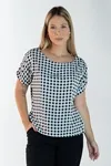 Blusa Dwz Manga curta estampa xadrez
