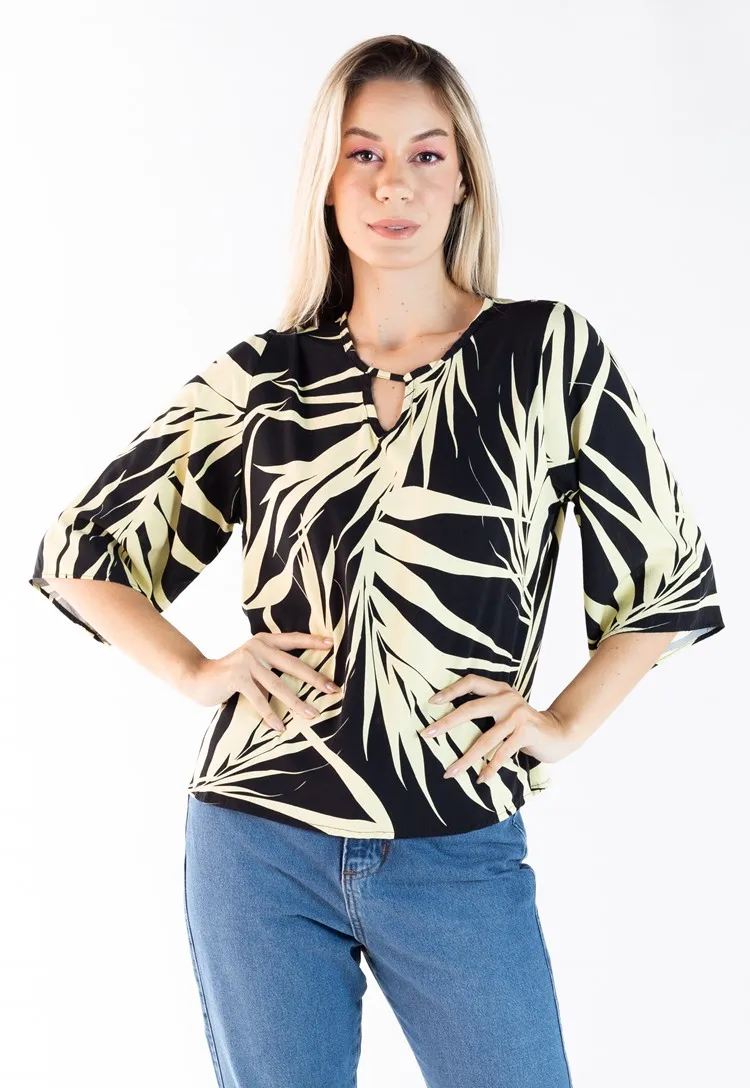 Blusa Dwz Manga 3/4 Estampada