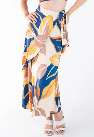 Saia Dwz Envelope Babado Estampada