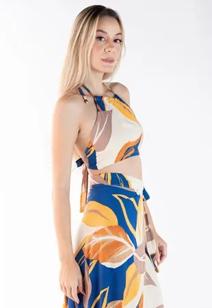 Cropped Dwz Amarracao Estampado