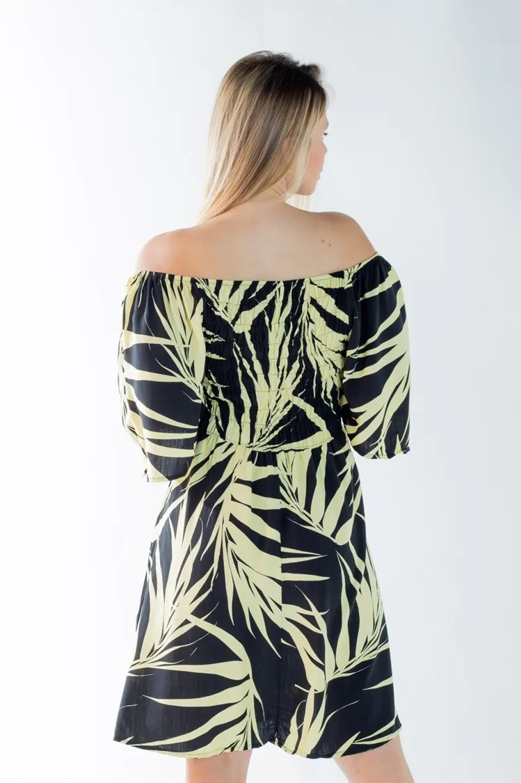 Vestido Dwz Curto Estampado Com Bojo e Lastex Nas Costas