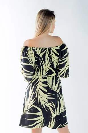 Vestido Dwz Curto Estampado Com Bojo e Lastex Nas Costas