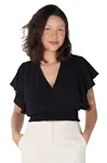 Cropped Dwz Lastex Na Cintura Transpassado