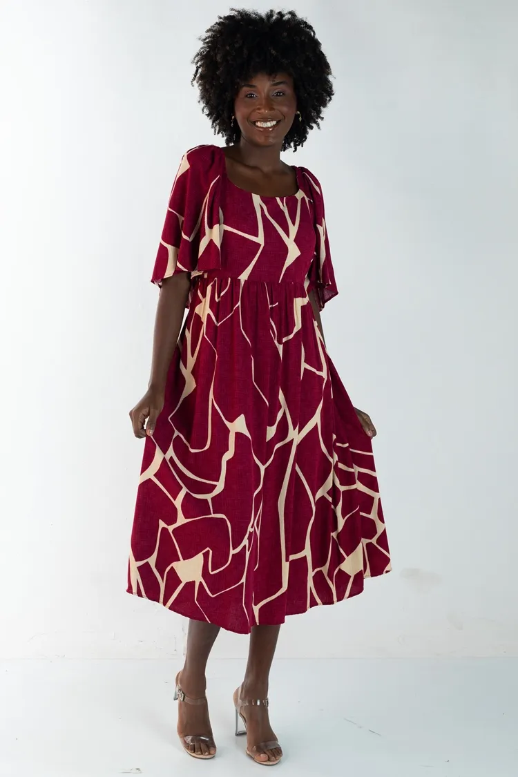 Vestido Dwz Estampado Com Bojo Manga Curta