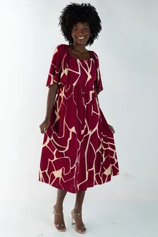 Vestido Dwz Estampado Com Bojo Manga Curta