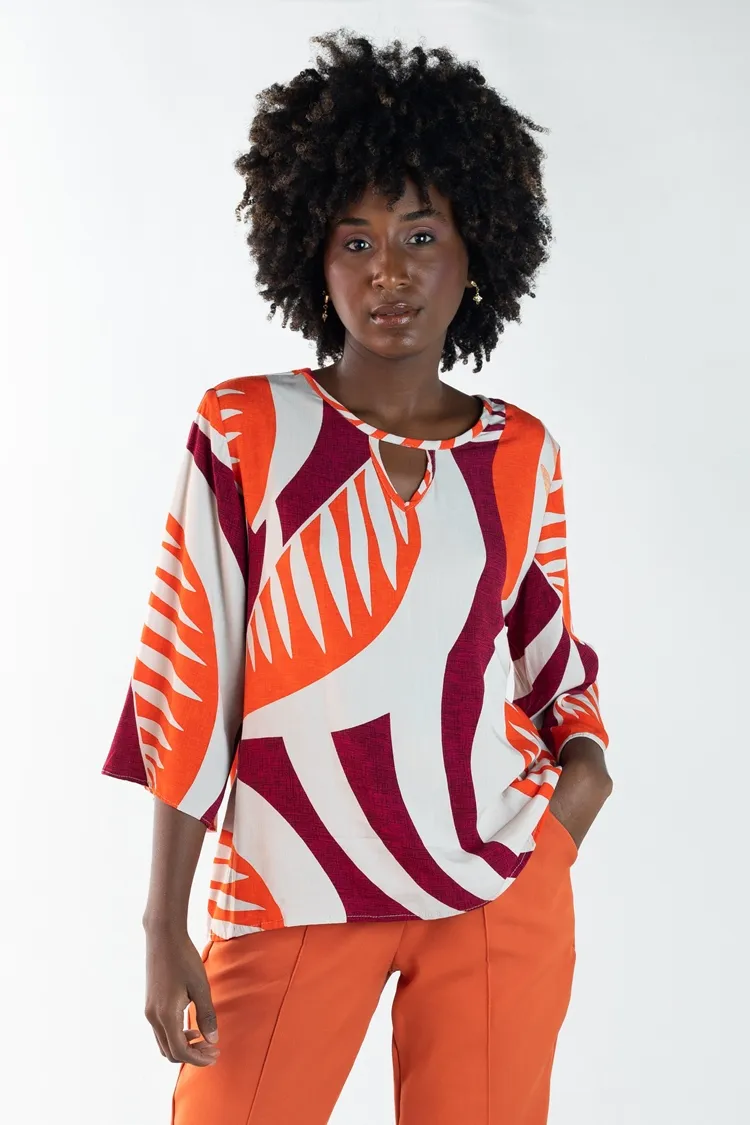 Blusa Dwz Estampada Manga 3/4