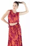 Cropped Dwz Estampado Com Amarracoes Laterais