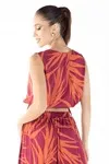 Cropped Dwz Estampado Com Amarracoes Laterais