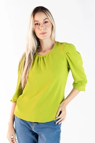 Blusa Dwz Manga 3/4 Martingale Liso