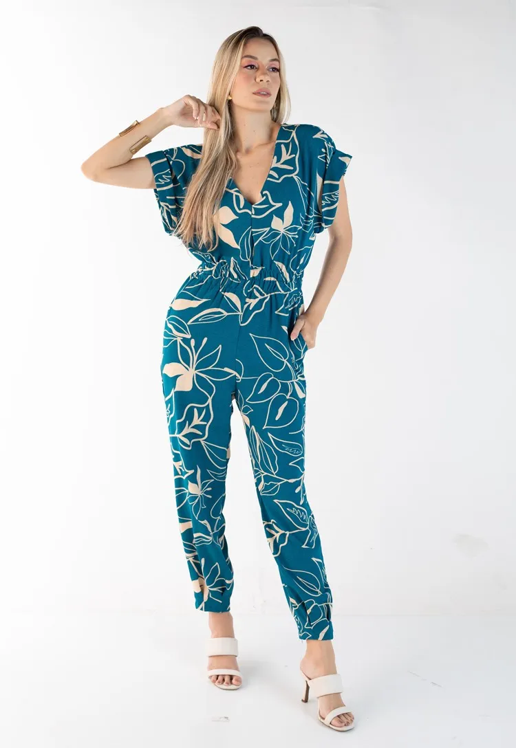 Macacao Dwz Elastico na Cintura Estampado
