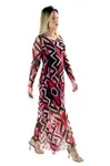 Vestido Dwz Tule Midi Manga Longa Estampado