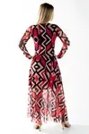 Vestido Dwz Tule Midi Manga Longa Estampado