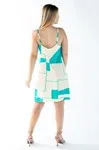 Vestido Dwz Decote Quadrado Com Alcas Regulaveis Estampado