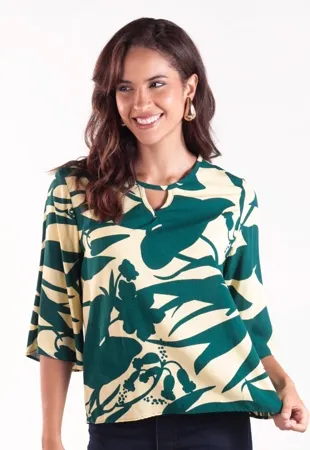 Blusa Dwz Manga 3/4 Estampada