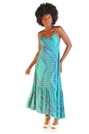 Vestido Dwz Longo Amarracao Estampado