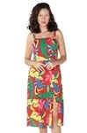 Vestido Dwz Midi Estampado Com Bojo e Lastex