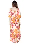 Vestido Dwz Longo Estampado Ombro a Ombro