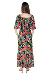 Vestido Dwz Longo Estampado Ombro a Ombro