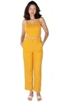 Conjunto Dwz Linho Com Calca e Cropped Com Bojo