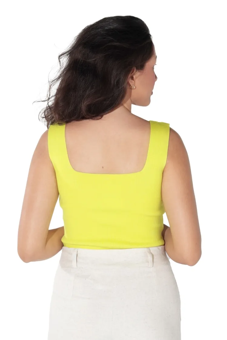 Cropped Dwz Tricot Modal Decote Quadrado - Cropped Dwz Tricot