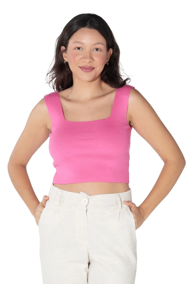 Cropped Dwz Tricot Modal Decote Quadrado