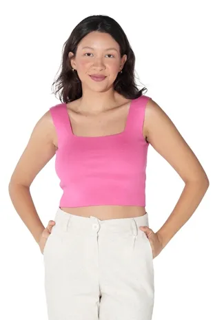 Cropped Dwz Tricot Modal Decote Quadrado