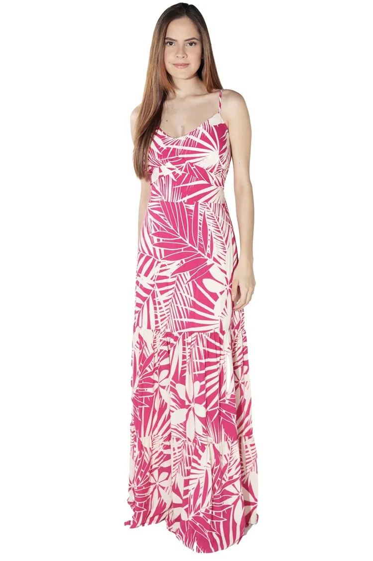 Vestido Dwz Longo Estampado Com Bojo