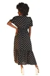 Vestido Dwz Midi Lastex Na Cintura Poa