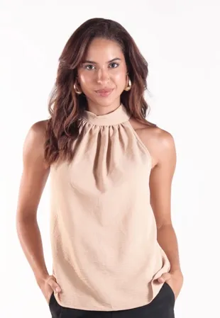 Blusa Dwz Lisa Amarracao Na Gola Na Parte De Tras