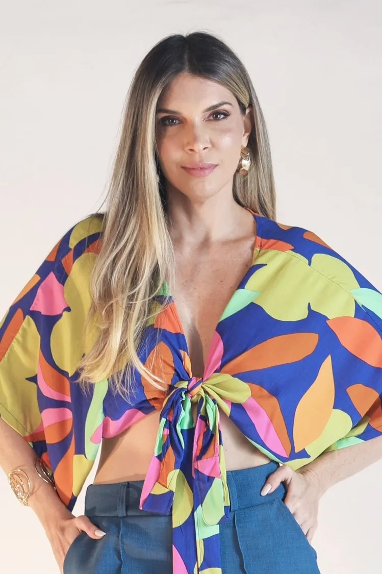 Cropped Dwz Transpassado Estampado