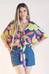 Cropped Dwz Transpassado Estampado