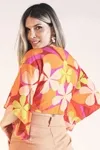 Cropped Dwz Transpassado Estampado