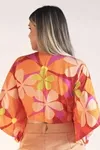 Cropped Dwz Transpassado Estampado