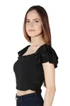 Cropped Dwz Laise Ombro a Ombro Manga Babado