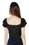 Cropped Dwz Laise Ombro a Ombro Manga Babado