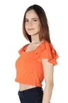 Cropped Dwz Laise Ombro a Ombro Manga Babado