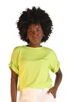 Blusa Dwz Lisa de Malha Manga Curta Dobrada