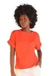 Blusa Dwz Lisa de Malha Manga Curta Dobrada