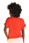 Blusa Dwz Lisa de Malha Manga Curta Dobrada