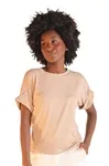 Blusa Dwz Lisa de Malha Manga Curta Dobrada