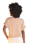 Blusa Dwz Lisa de Malha Manga Curta Dobrada