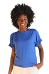 Blusa Dwz Lisa de Malha Manga Curta Dobrada