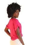 Blusa Dwz Lisa de Malha Manga Curta Dobrada