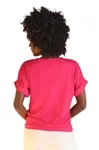Blusa Dwz Lisa de Malha Manga Curta Dobrada