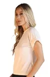 Blusa Dwz Lisa de Malha Manga Curta Dobrada