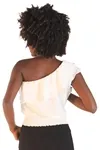 Cropped Dwz um Ombro Babado com Lastex