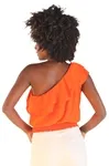 Cropped Dwz um Ombro Babado com Lastex